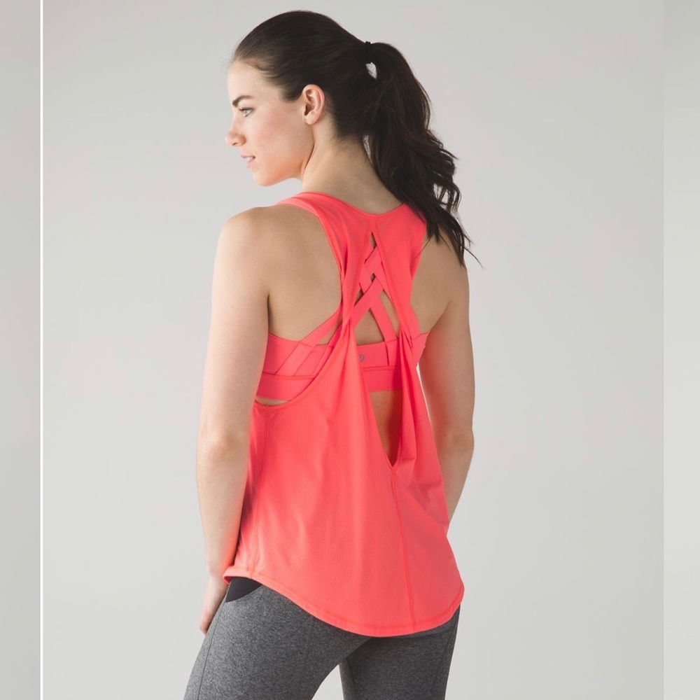 Lululemon Orange Ready & Go Tank, Top and Bra Duo